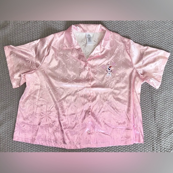 Disney Parks LIKE NEW Frozen Pink Hombre Snowflake Olaf Comfy Pajama Set 2XL - Picture 6 of 6